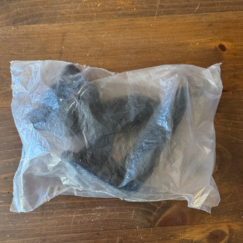 Authentic Vintage Soviet Black Cat Plush Toy